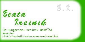 beata kreinik business card